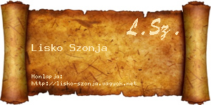 Lisko Szonja névjegykártya